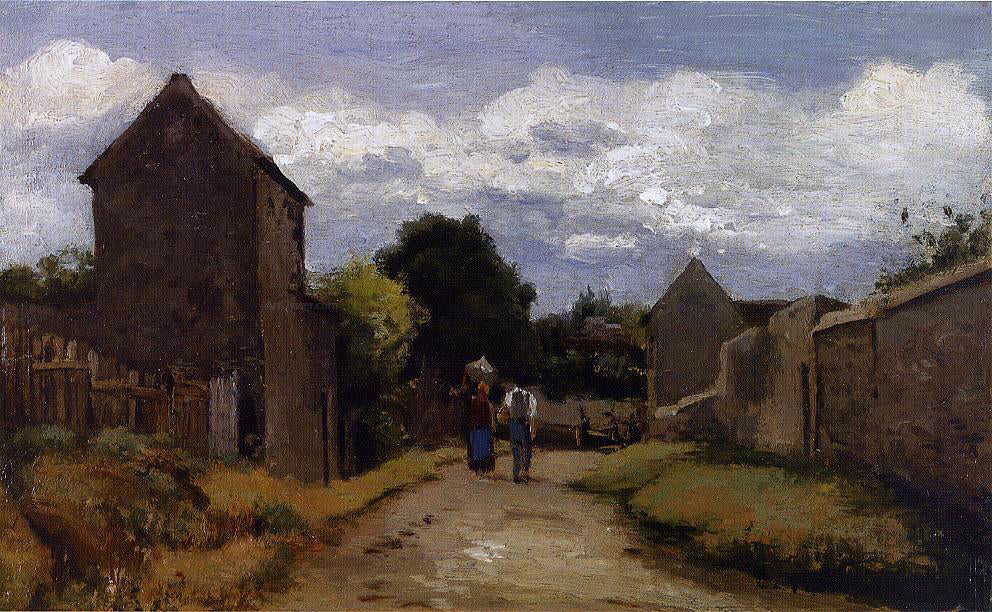 Camille Pissarro Male and Female Peasants on a Path Crossing the Countryside - Hand Painted Oil Painting