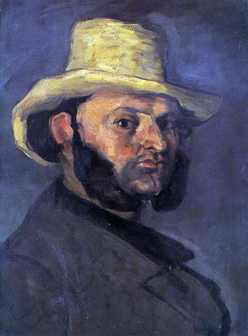 Paul Cezanne Man in a Straw Hat - Hand Painted Oil Painting