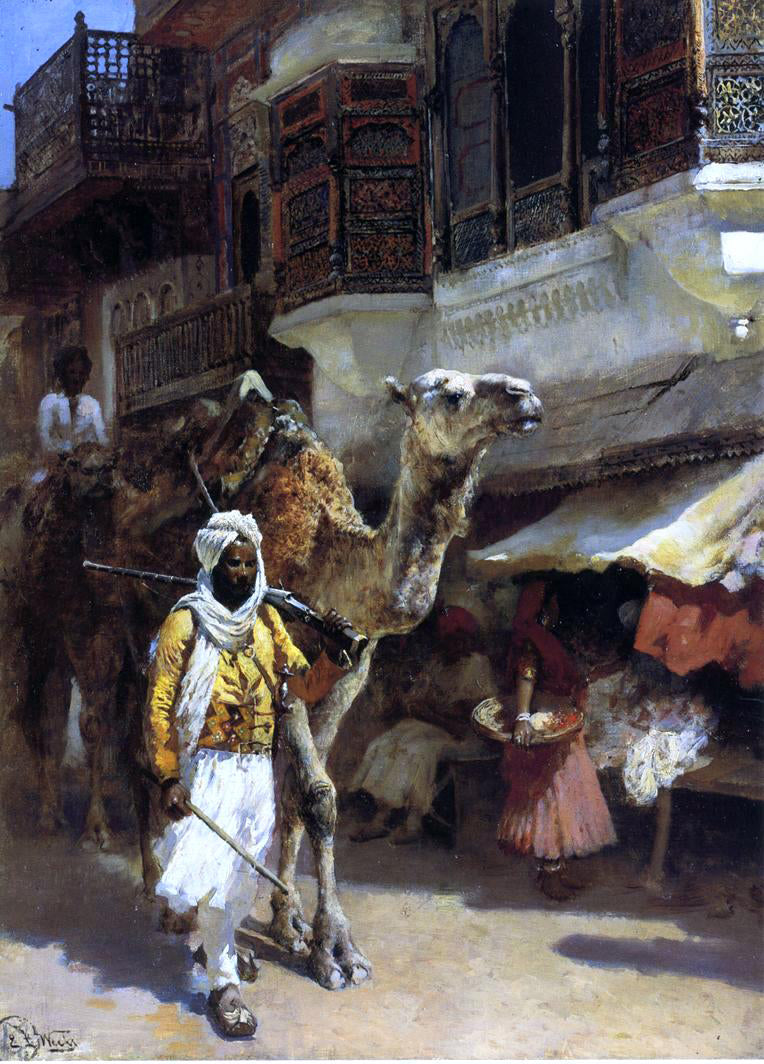 Edwin Lord Weeks Man Leading a Camel - Hand Painted Oil Painting