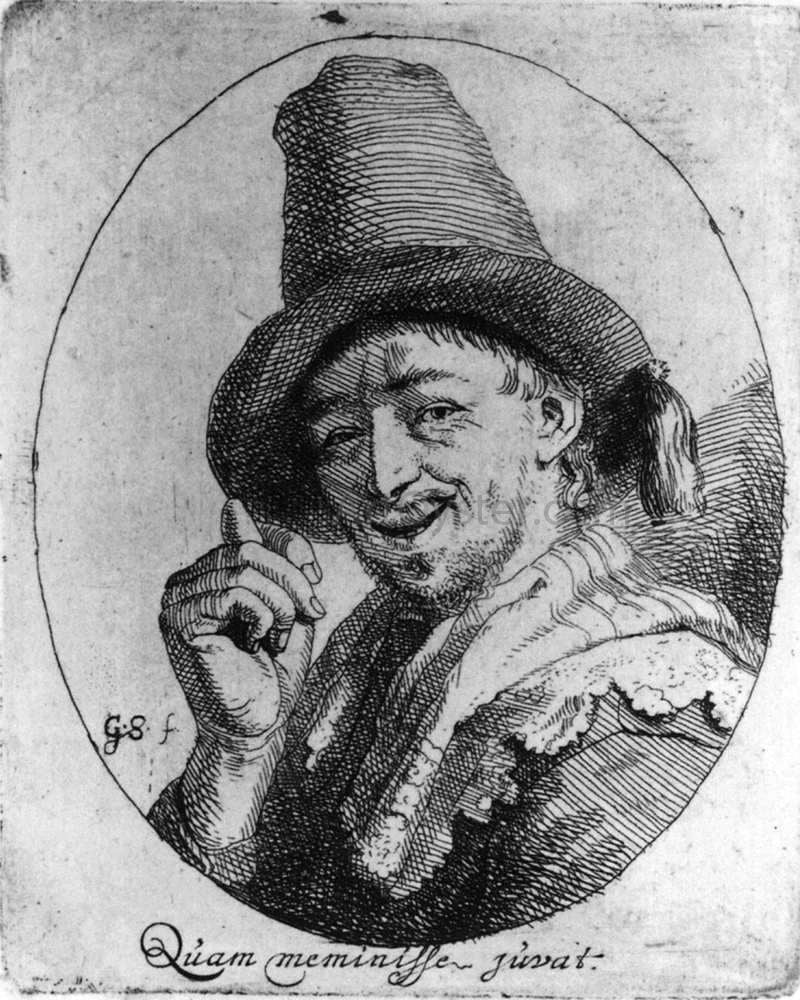 Godfried Schalcken Man Making an Obscene Gesture - Hand Painted Oil Painting