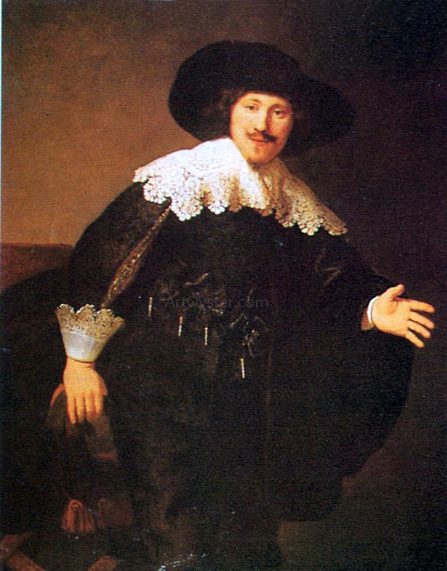 Rembrandt Van Rijn Man Standing Up - Hand Painted Oil Painting