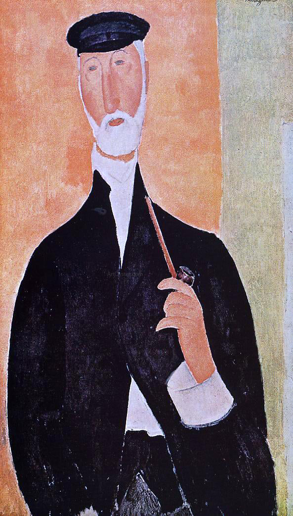 Amedeo Modigliani Man with a Pipe (also known as The Notary of Nice) - Hand Painted Oil Painting
