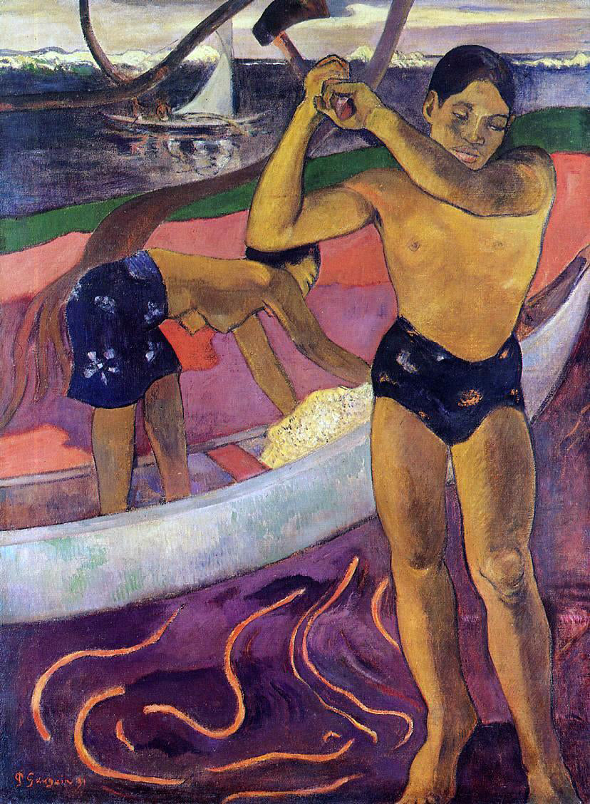 Paul Gauguin Man with an Ax - Hand Painted Oil Painting