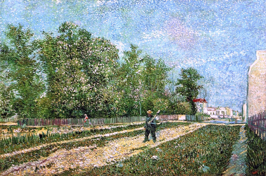 Vincent Van Gogh Man with Spade in a Suburb of Paris - Hand Painted Oil Painting