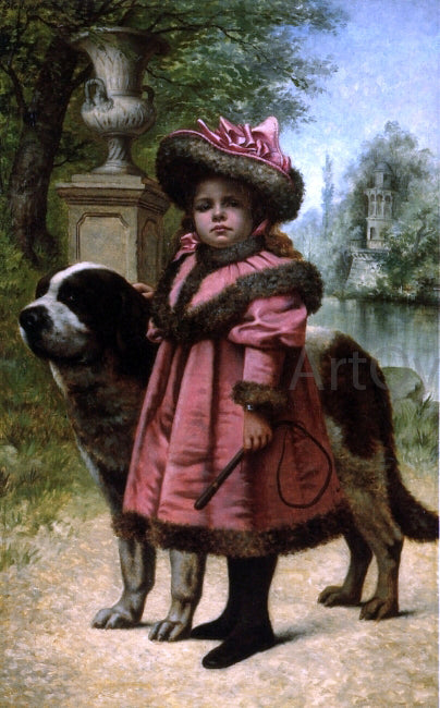 Joseph Edouard Stevens Man's Best Friend - Hand Painted Oil Painting