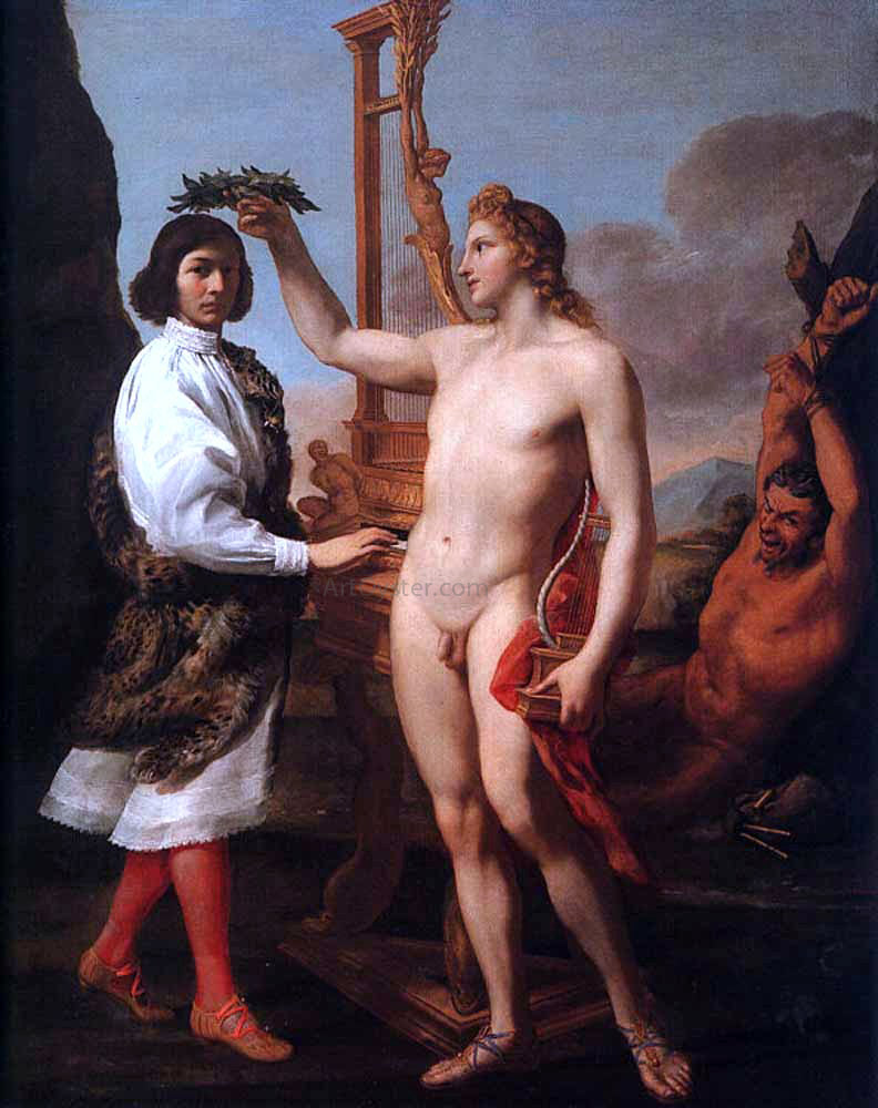 Andrea Sacchi Marcantonio Pasquilini Crowned by Apollo - Hand Painted Oil Painting