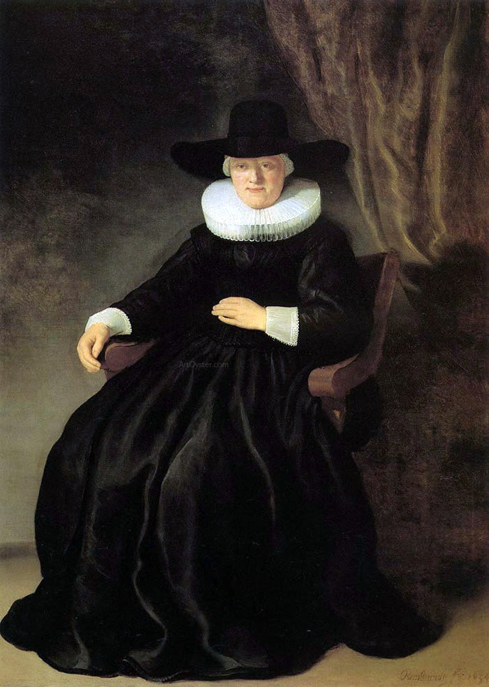 Rembrandt Van Rijn Maria Bockennolle , Wife of Johannes Elison - Hand Painted Oil Painting