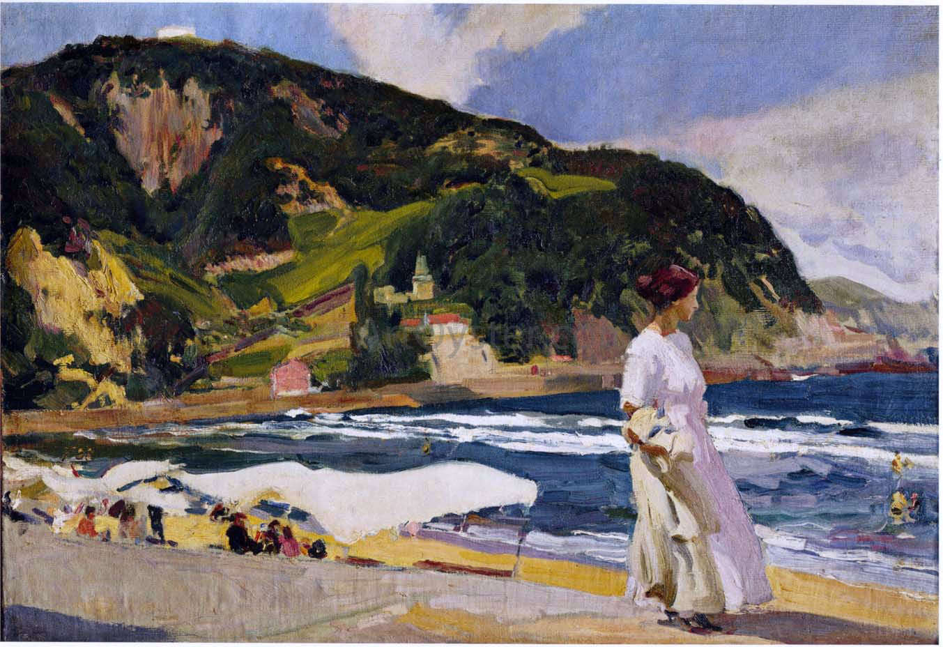 Joaquin Sorolla Y Bastida Maria on the beach, Zarauz - Hand Painted Oil Painting