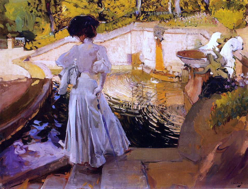 Joaquin Sorolla Y Bastida Maria, Watching the Fish, Granja - Hand Painted Oil Painting