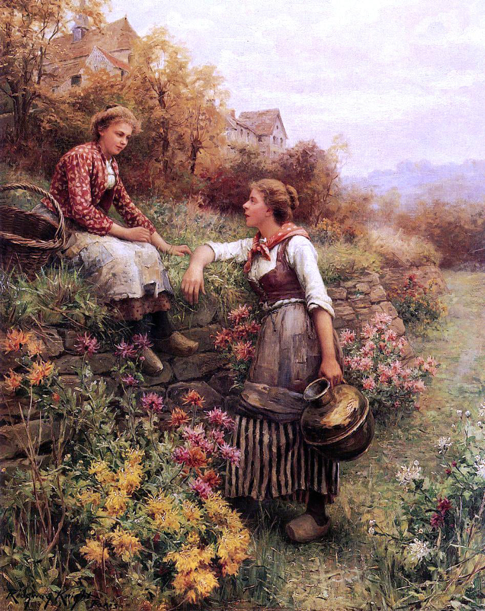 Daniel Ridgway Knight Marie and Diane - Hand Painted Oil Painting