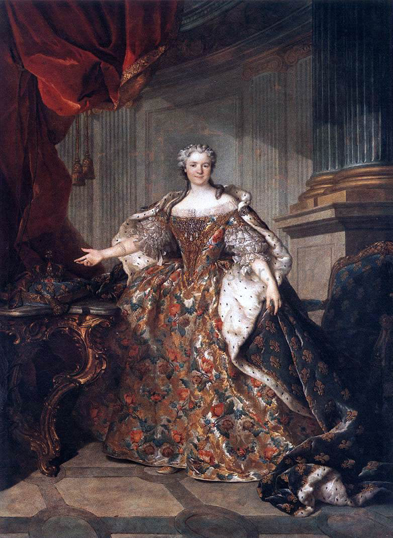 Louis Tocque Marie Leczinska, Queen of France - Hand Painted Oil Painting