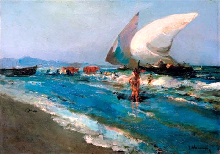 Jose Navarro Llorens Marina - Hand Painted Oil Painting