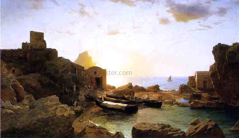  William Stanley Haseltine Marina Piccola, Capri - Hand Painted Oil Painting