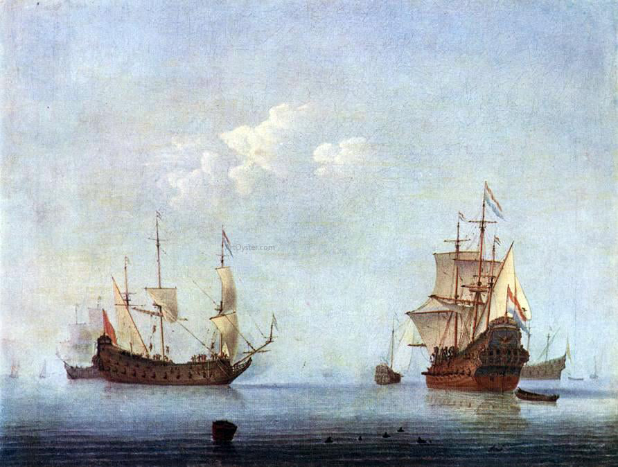 The Younger Willem Van de Velde Marine Landscape - Hand Painted Oil Painting