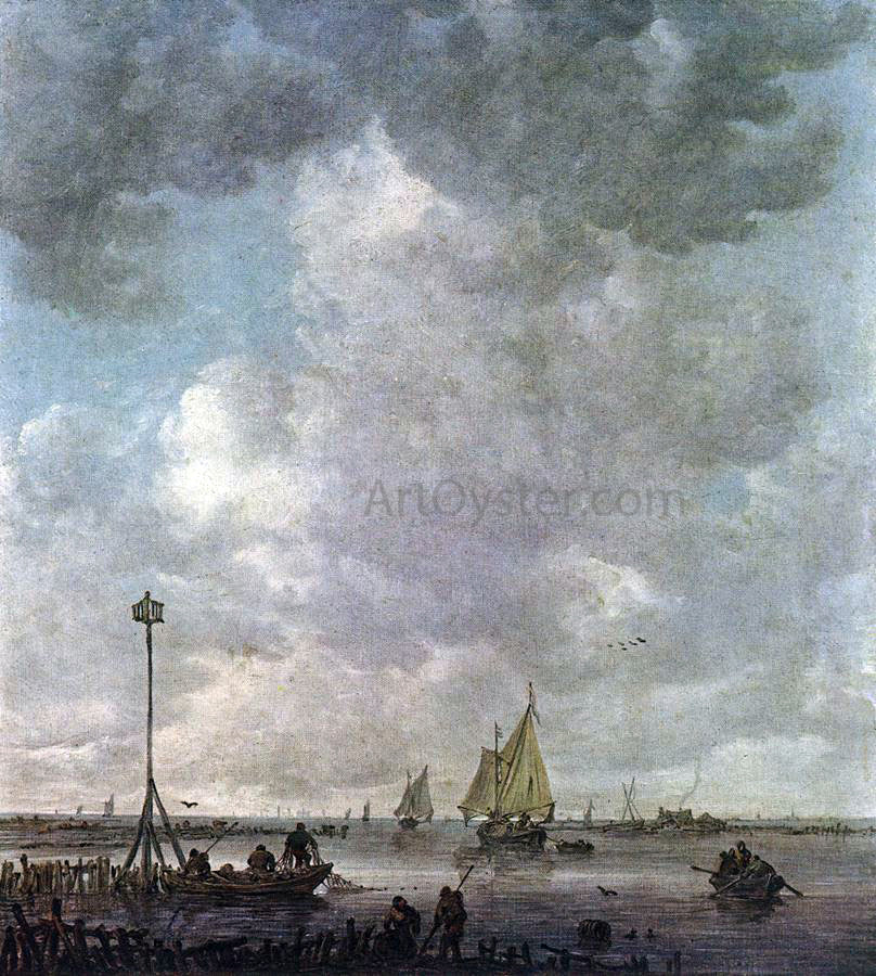 Jan Josephszoon Van Goyen Marine Landscape with Fishermen - Hand Painted Oil Painting