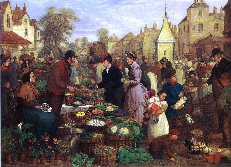 Henry Charles Bryant Market Day - Hand Painted Oil Painting
