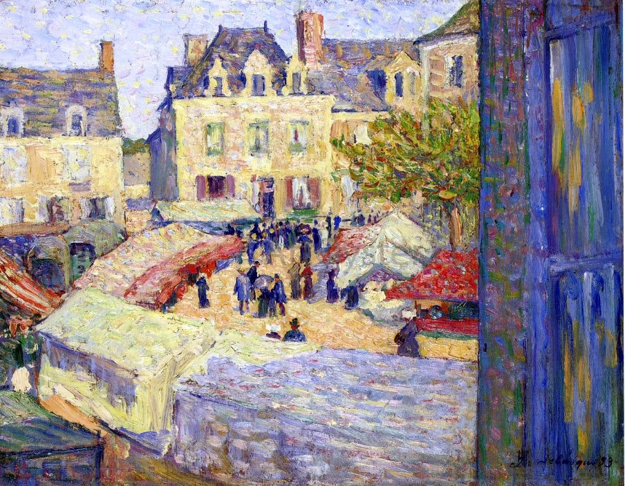 Henri Lebasque Market Place - Hand Painted Oil Painting