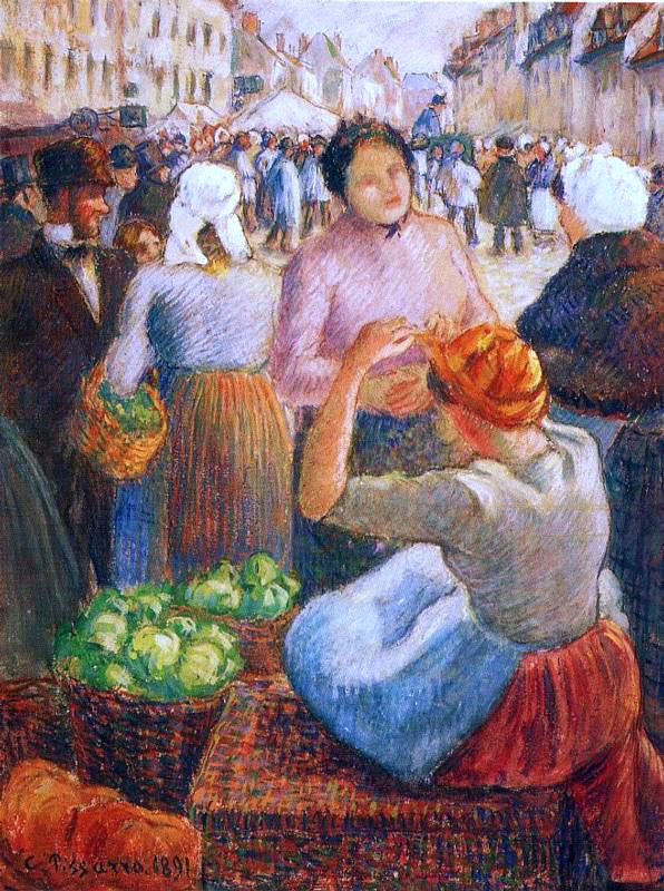 Camille Pissarro Marketplace, Gisors - Hand Painted Oil Painting