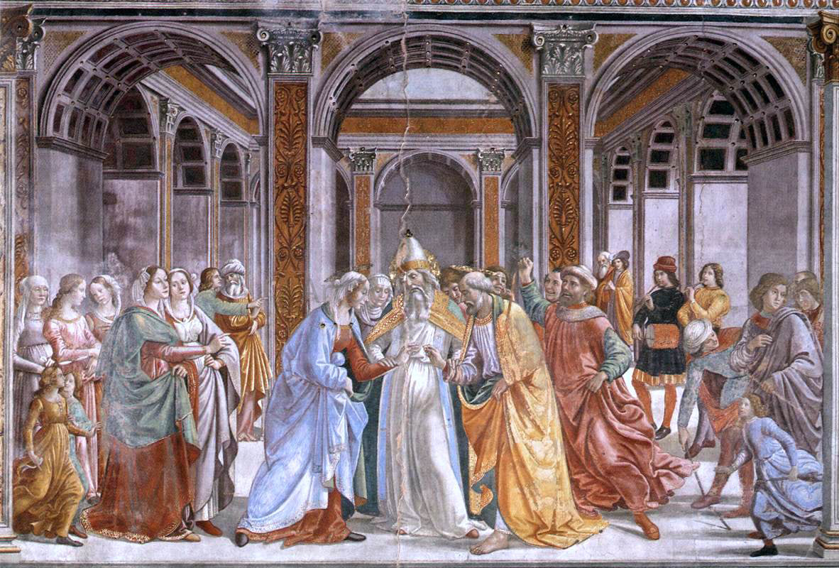  Domenico Ghirlandaio Marriage of Mary - Hand Painted Oil Painting