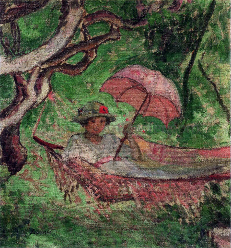 Henri Lebasque Marthe at the Villa in Saint Maxime - Hand Painted Oil Painting