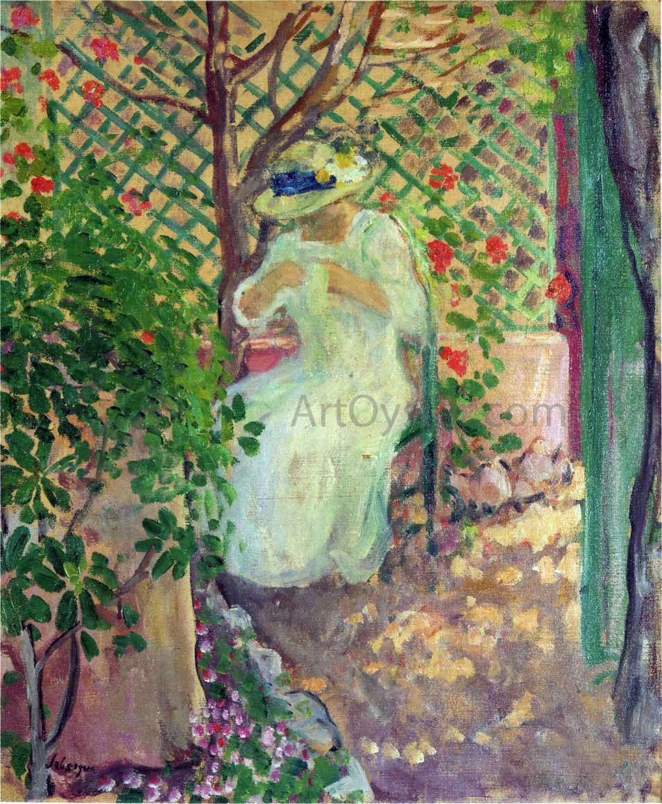 Henri Lebasque Marthe Lebasque in the Garden - Hand Painted Oil Painting