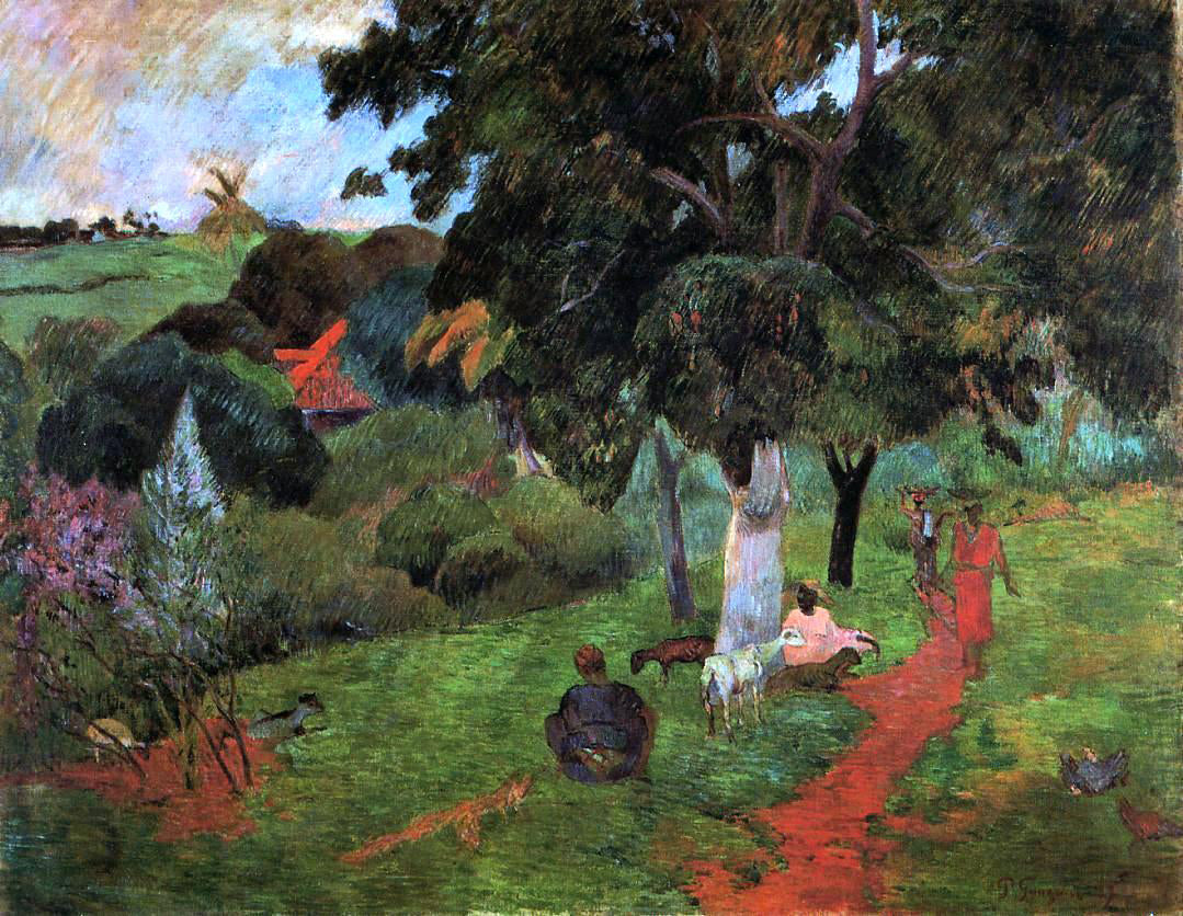 Paul Gauguin Martinique Landscape (also known as Comings and Goings) - Hand Painted Oil Painting