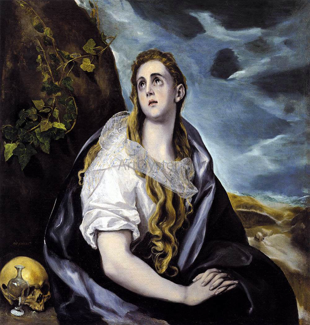  El Greco Mary Magdalen in Penitence - Hand Painted Oil Painting