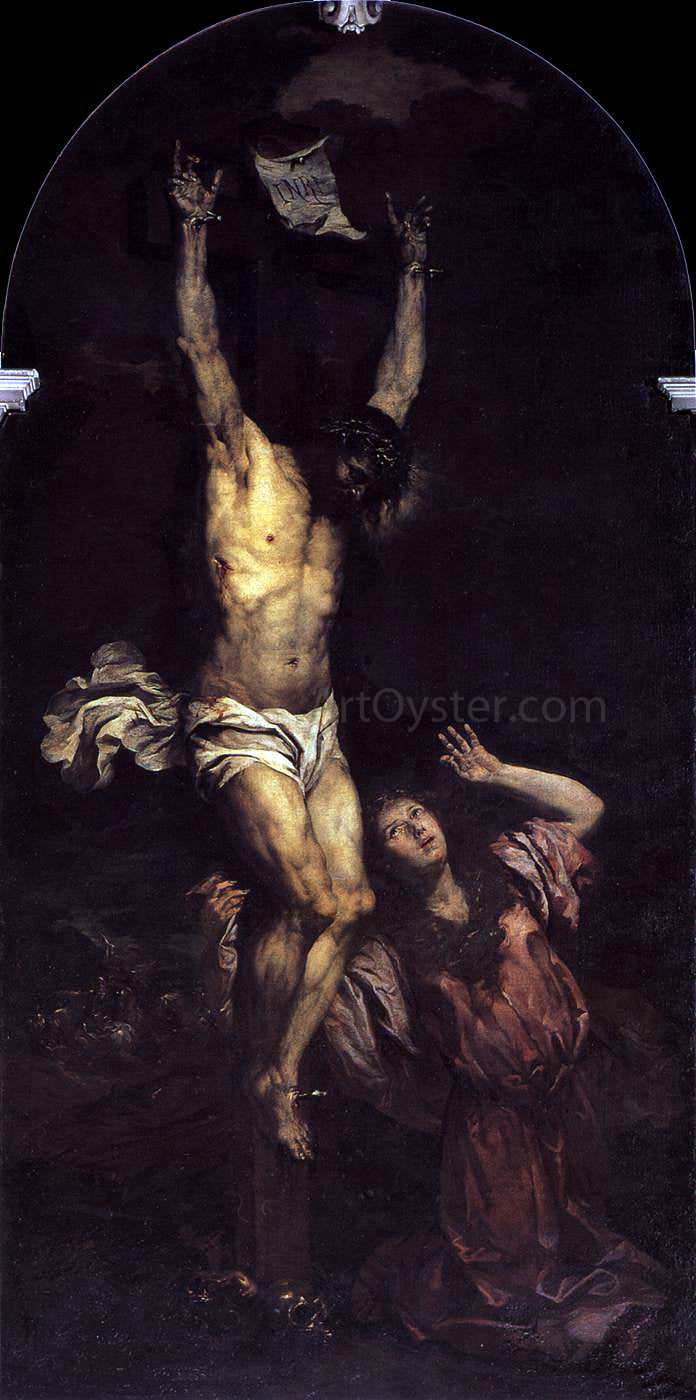 Giovanni Battista Langetti Mary Magdalene at the Foot of the Cross - Hand Painted Oil Painting