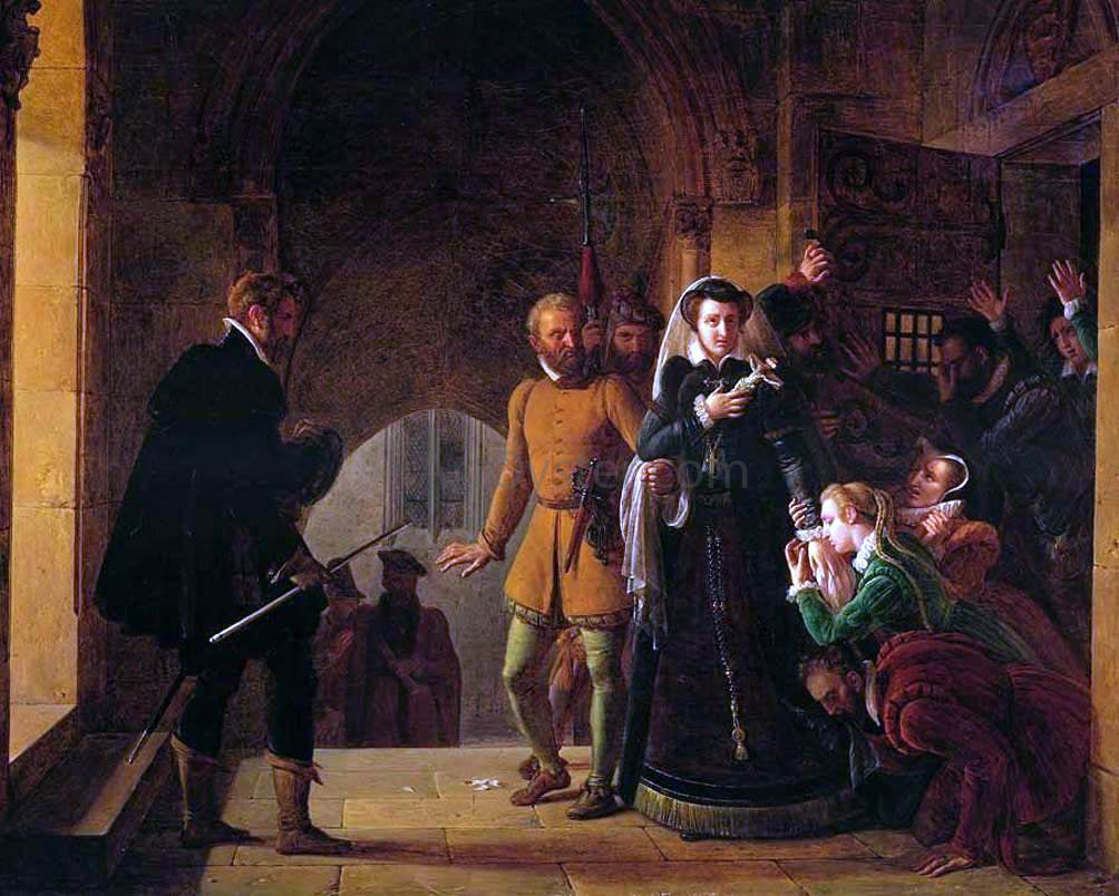 Pierre Revoil Mary, Queen of Scots, Separated from Her Faithfuls - Hand Painted Oil Painting