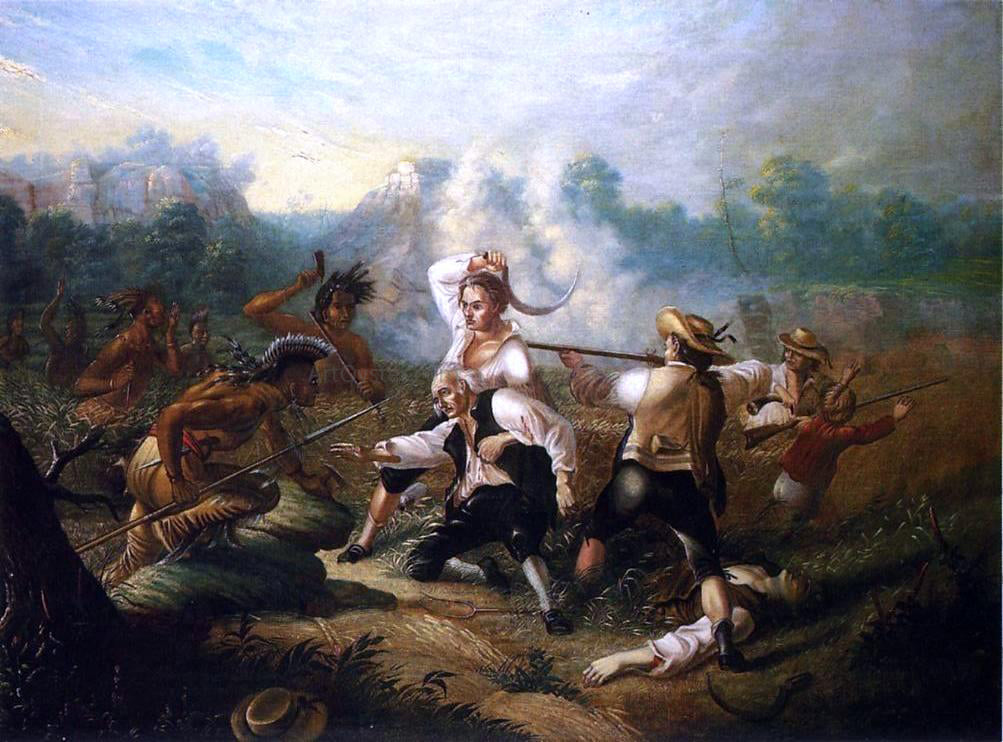 Carl Wimar Massacre at Wyoming Valley - Hand Painted Oil Painting