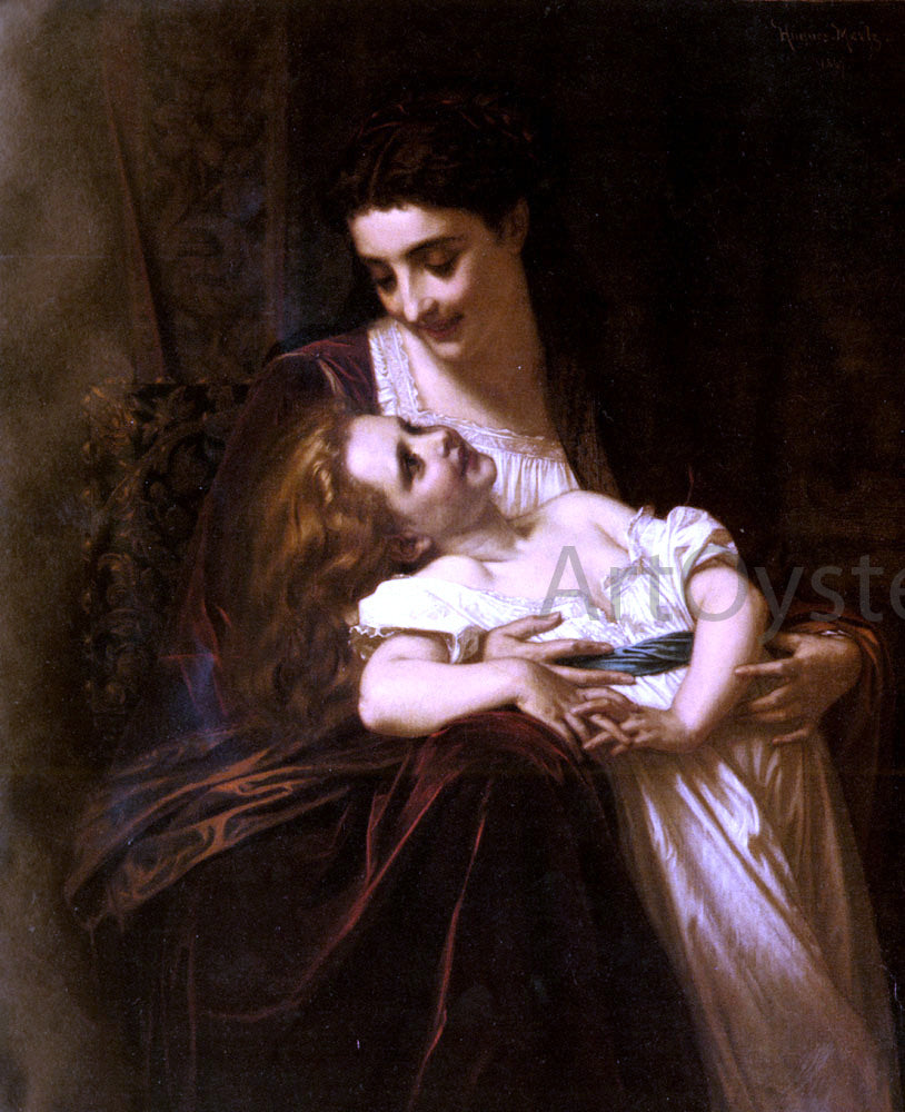 Hughes Merle Maternal Affection - Hand Painted Oil Painting