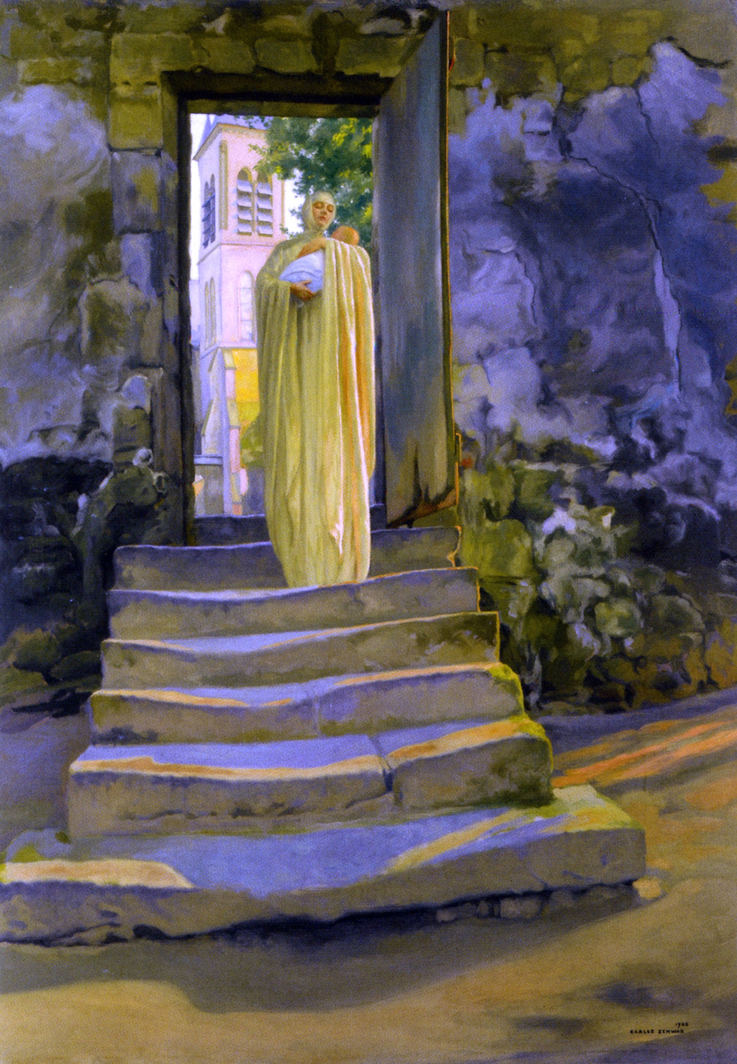 Carlos Schwabe Maternity - Hand Painted Oil Painting