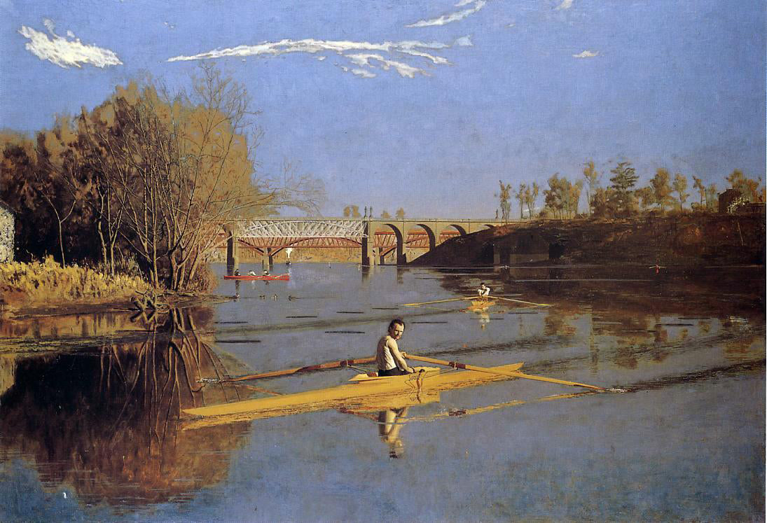 Thomas Eakins Max Schmitt in a Single Scull - Hand Painted Oil Painting