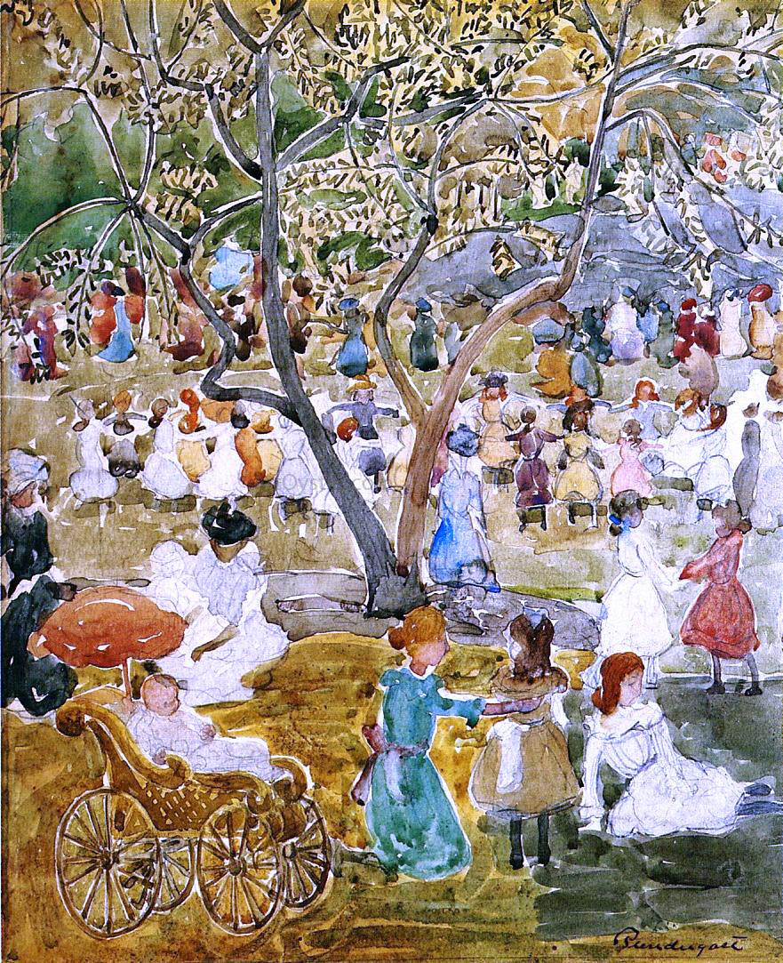 Maurice Prendergast May Party (also known as May Day, Central Park) - Hand Painted Oil Painting