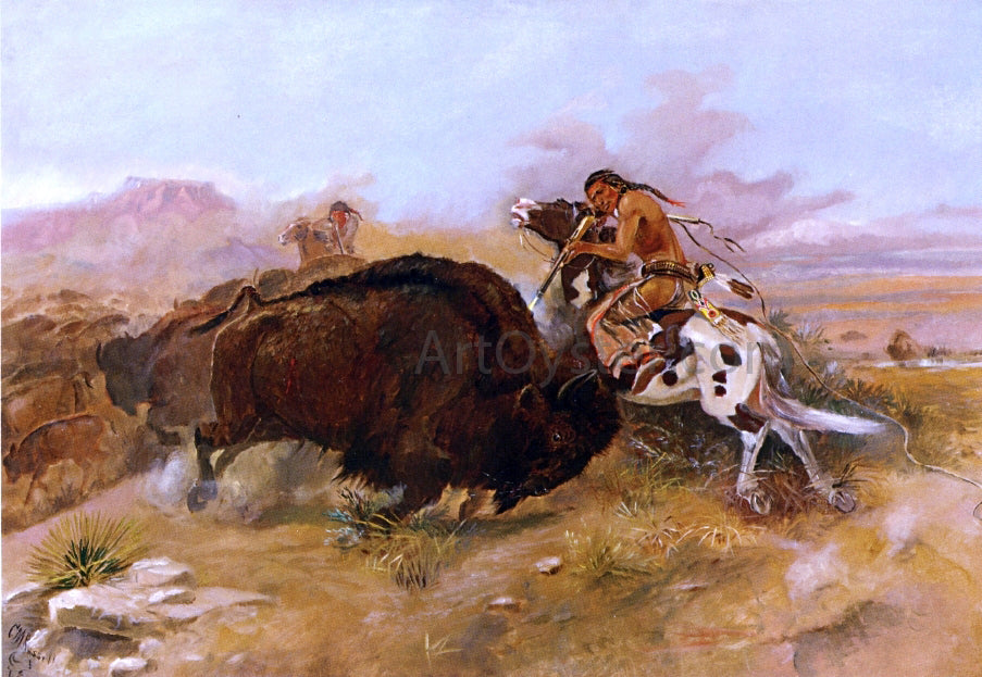 Charles Marion Russell Meat for the Tribe - Hand Painted Oil Painting