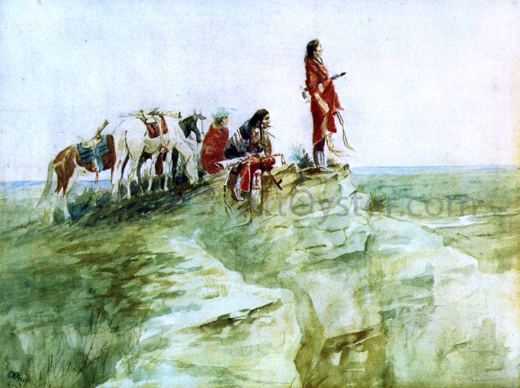 Charles Marion Russell Medicine Rock - Hand Painted Oil Painting