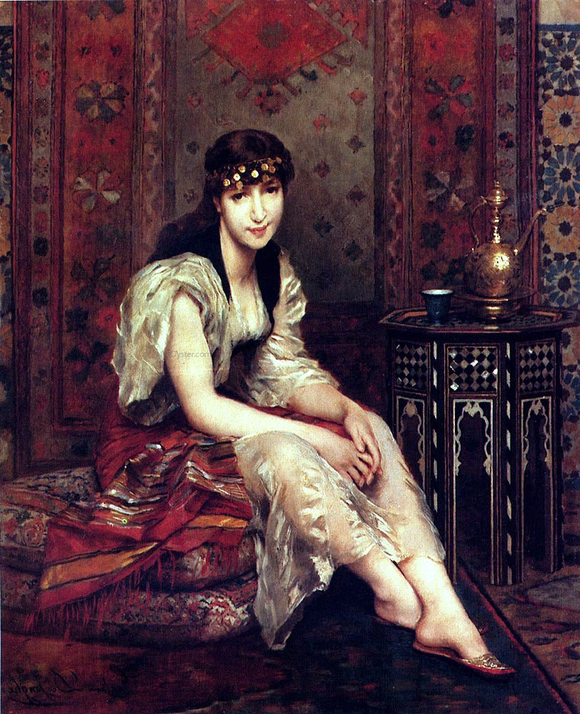 Gustave Leonhard De Jonghe Meditation - Hand Painted Oil Painting