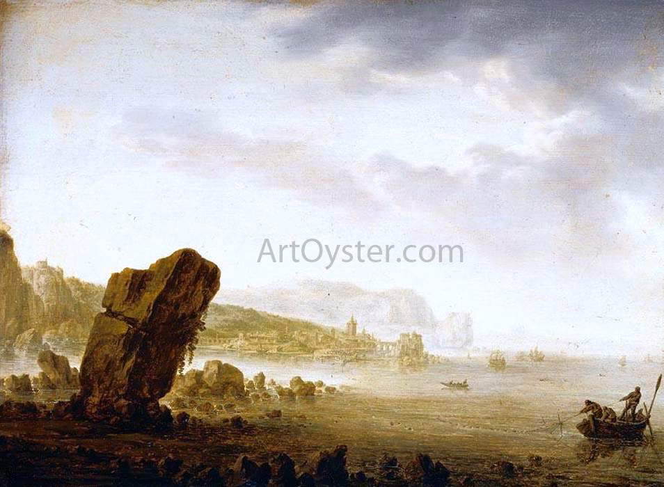 Herman Saftleven Mediterranean Coastal Scene - Hand Painted Oil Painting