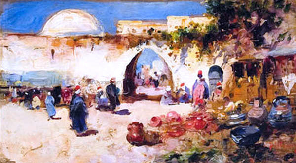 Jose Navarro Llorens Mercado - Hand Painted Oil Painting