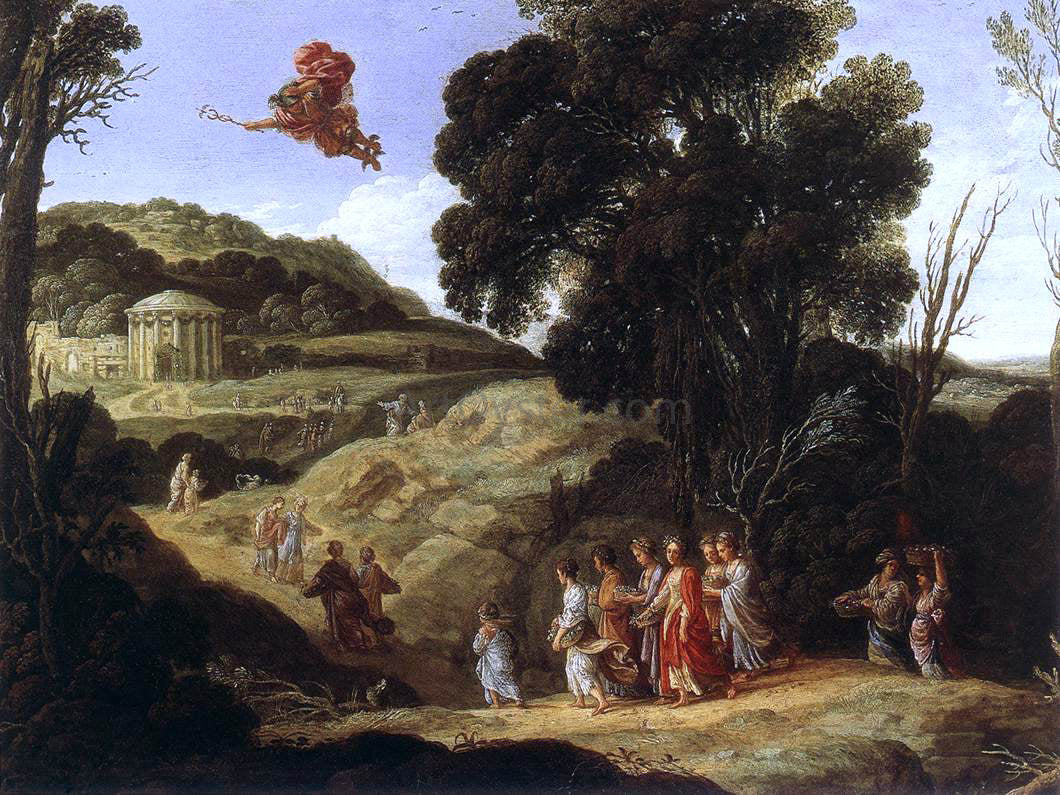 Jacob Pynas Mercury and Herse - Hand Painted Oil Painting