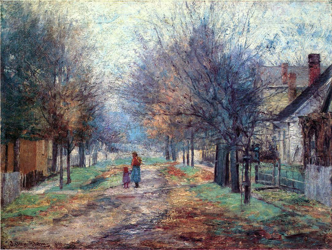 John Ottis Adams Metamora (also known as A Quiet Neighborhood, Metamora) - Hand Painted Oil Painting