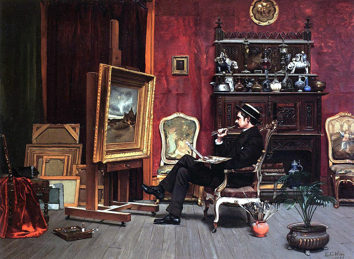  Ella G Wise Milne Ramsey in His Studio - Hand Painted Oil Painting