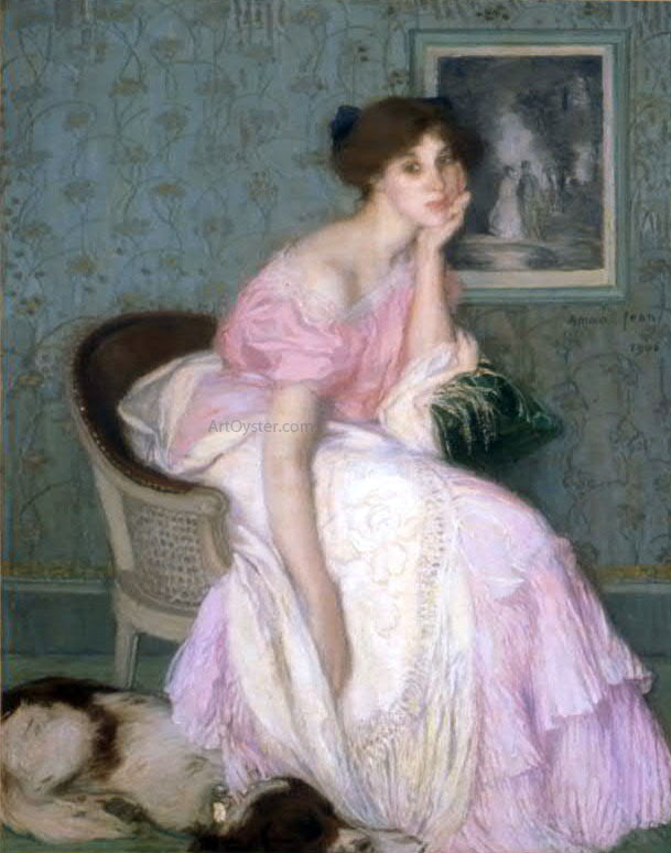 Edmond Francois Aman-Jean Miss Ella Carmichael - Hand Painted Oil Painting