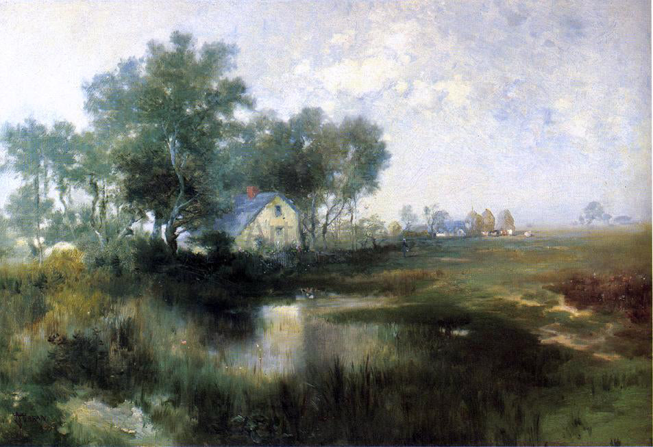 Thomas Moran Misty Morning, Appaquogue - Hand Painted Oil Painting