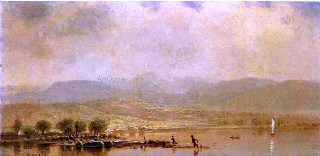 Homer Dodge Martin Misty Morning on the Hudson River - Hand Painted Oil Painting