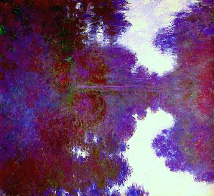 Claude Oscar Monet Misty Morning on the Seine Mauve - Hand Painted Oil Painting
