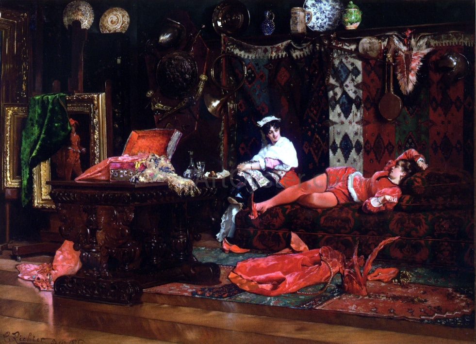 Edouard Wilhelm Richter Models in Repose - Hand Painted Oil Painting