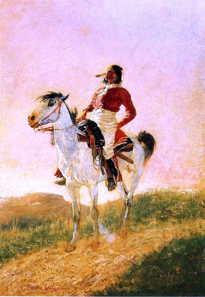 Frederic Remington A Modern Comanche - Hand Painted Oil Painting
