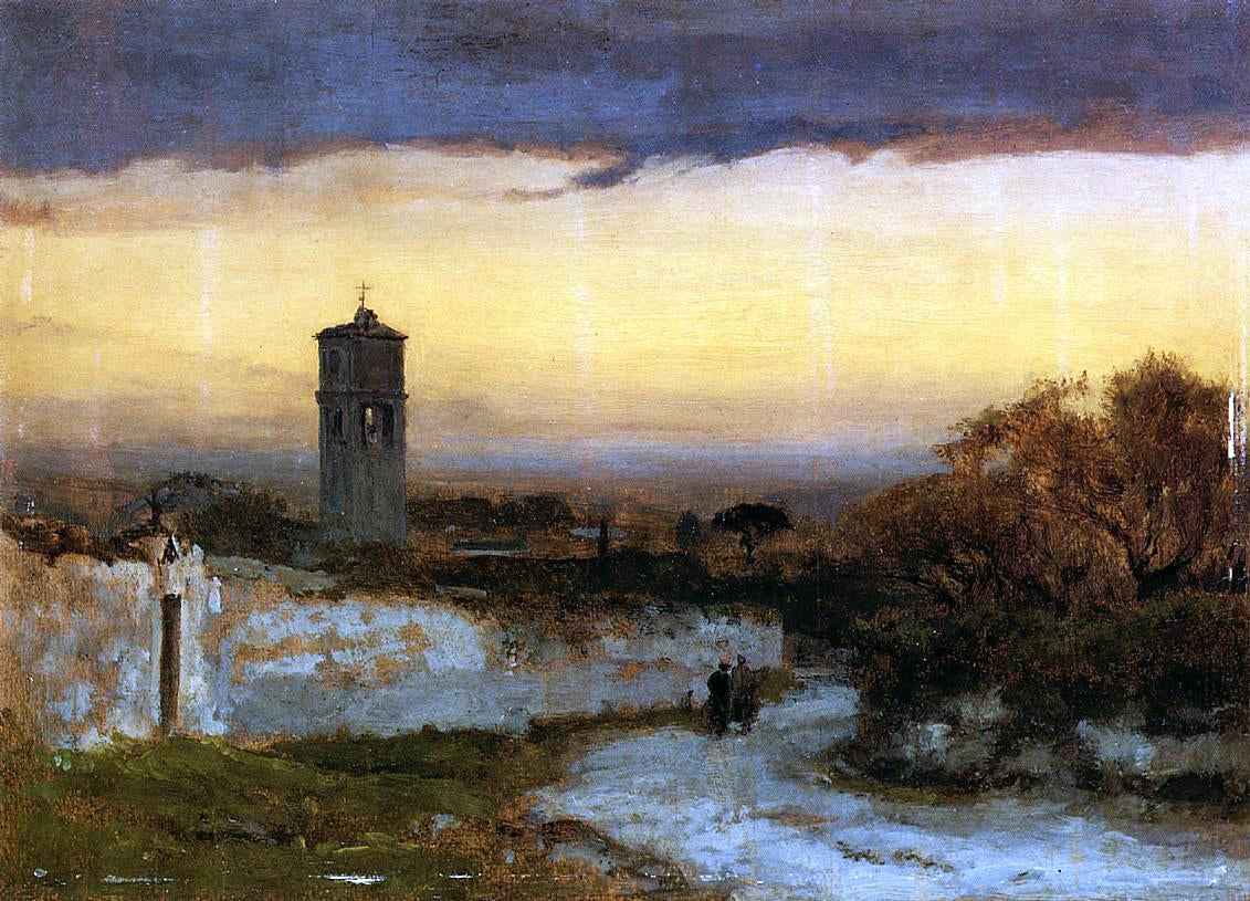 George Inness Monastery at Albano - Hand Painted Oil Painting