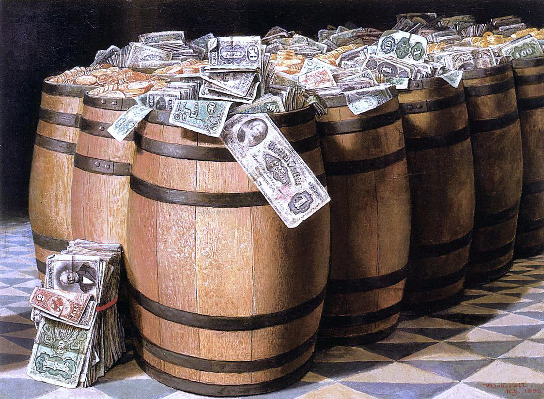 Victor Dubreuil Money to Burn - Hand Painted Oil Painting